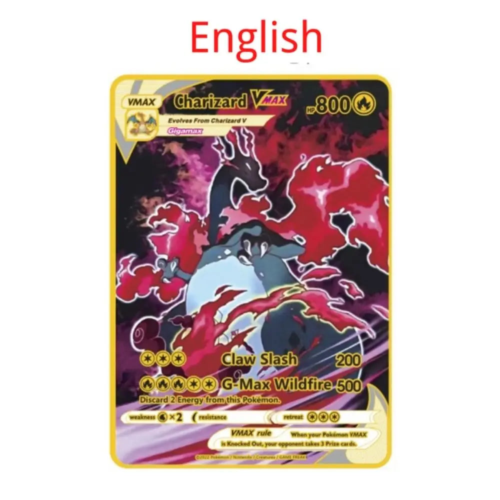 10000 point arceus vmax pokemon metal cards DIY card pikachu charizard golden limited edition kids gift game collection cards