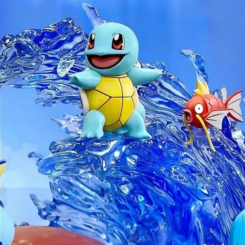 Anime Pokemon Charizard Family Figure Bucket Ocean Blastoise Valley Collectible Action Figurine Statue Dolls Model Ornaments