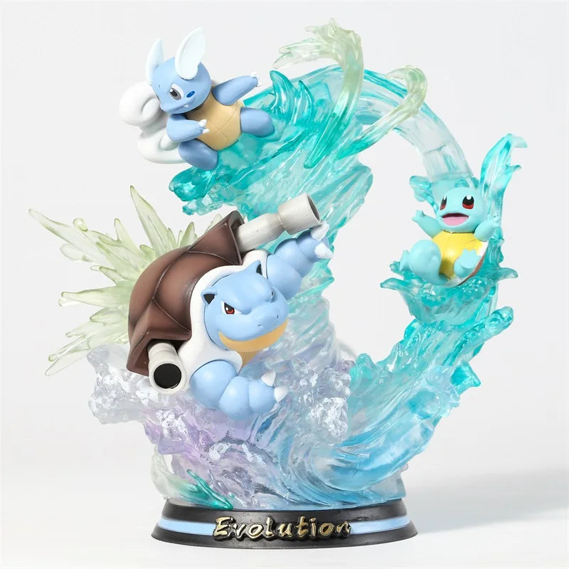 Pokemon Evolution Charizard Charmander Mewtwo Mew PVC Figure Collectible Model Toy with Light