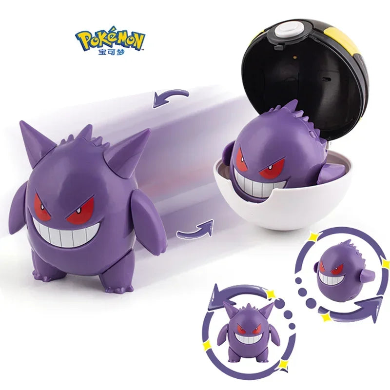 Original Pokeball Figures Toys Pocket Monsters Ball Model Pikachu Gengar Pokemon Elf Ball Dragonite Snorlax Lapras Kids Toy