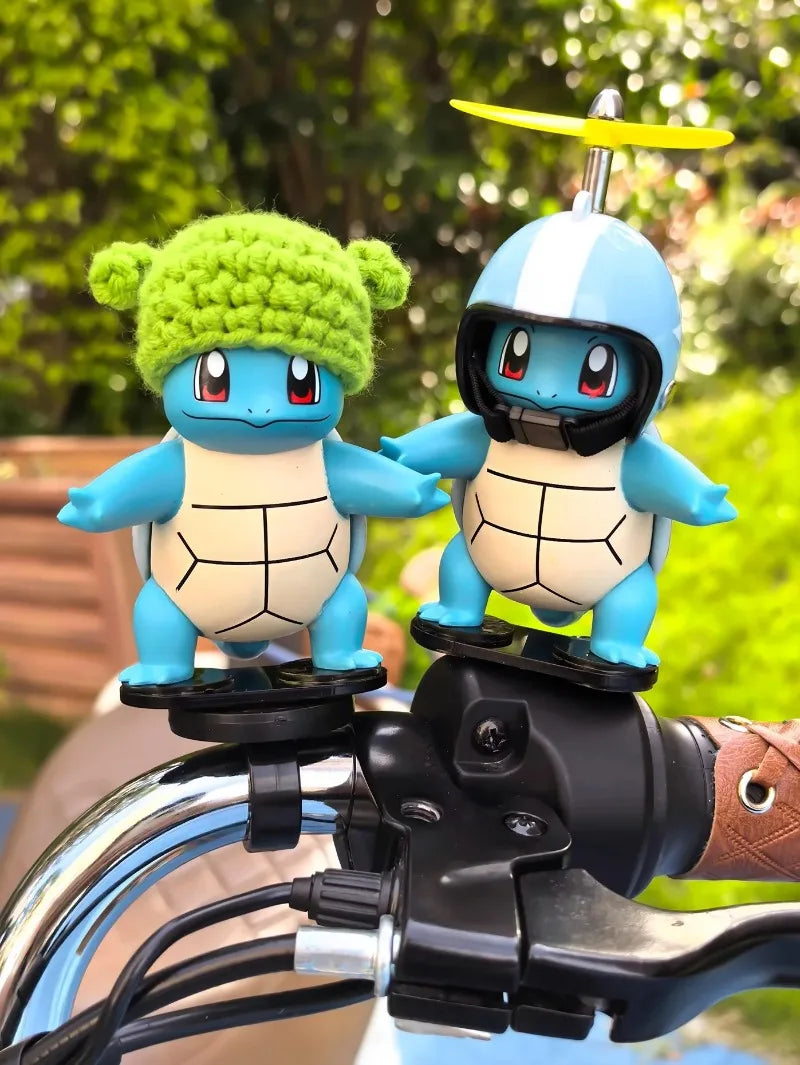 Anime Pokemon Johnny Turtle Cute Rotating Propeller Decoration Motorcycle mountain road bikes Electric bike riding accessories