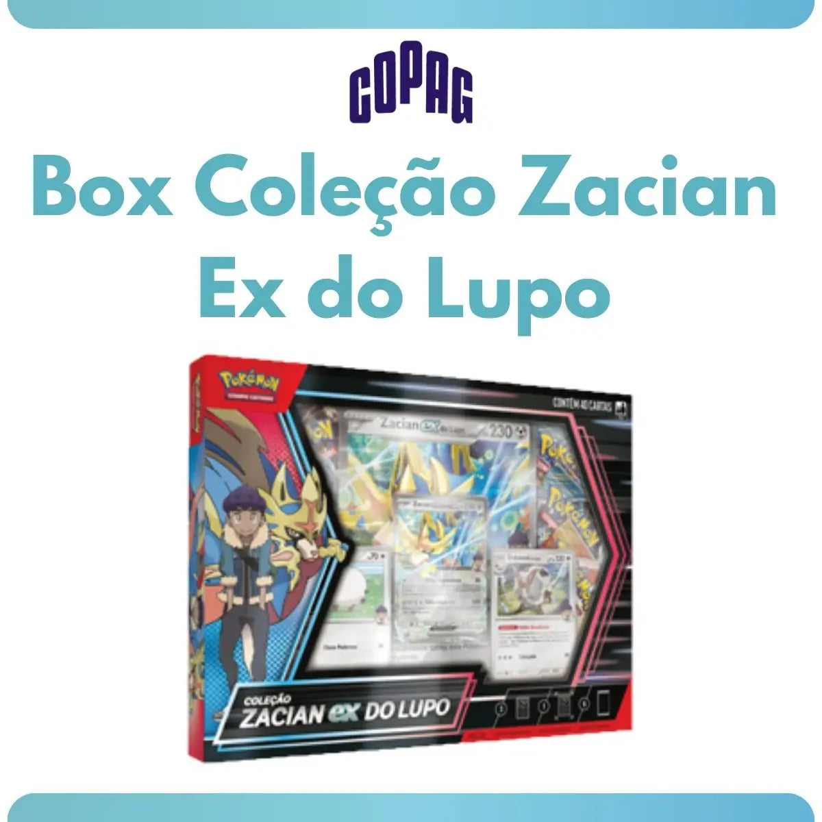 Box Zacian Collection of Lupo Ex Pokémon Copag Cards Booster TCG Dubwool Wooloo with Extra-large Letter