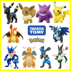 ORIGINAL Pokemon Anime Figure Toy Pikachu Gengar Charizard Dragonite Lucario Psyduck Eevee Cartoon Figurine Model  Decor Gift