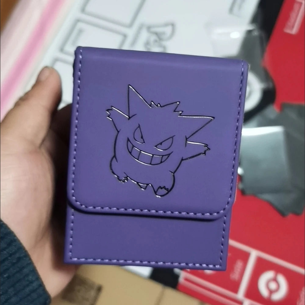 Cartoon Pokemon Card Deck Storage Box Kawaii Eevee Pu Ptcg Brand Box Gengar Large Capacity Card Deck Box Ws Card Case Toys