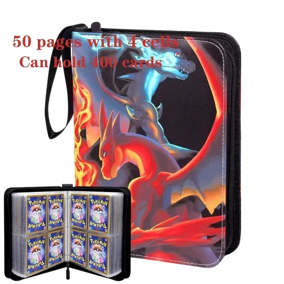/*-Pokemoned Card Clip Monster Card Album Anime Album Classic Portable Storage Card Book Waterproof 400PCS PU Zipper Photo Album