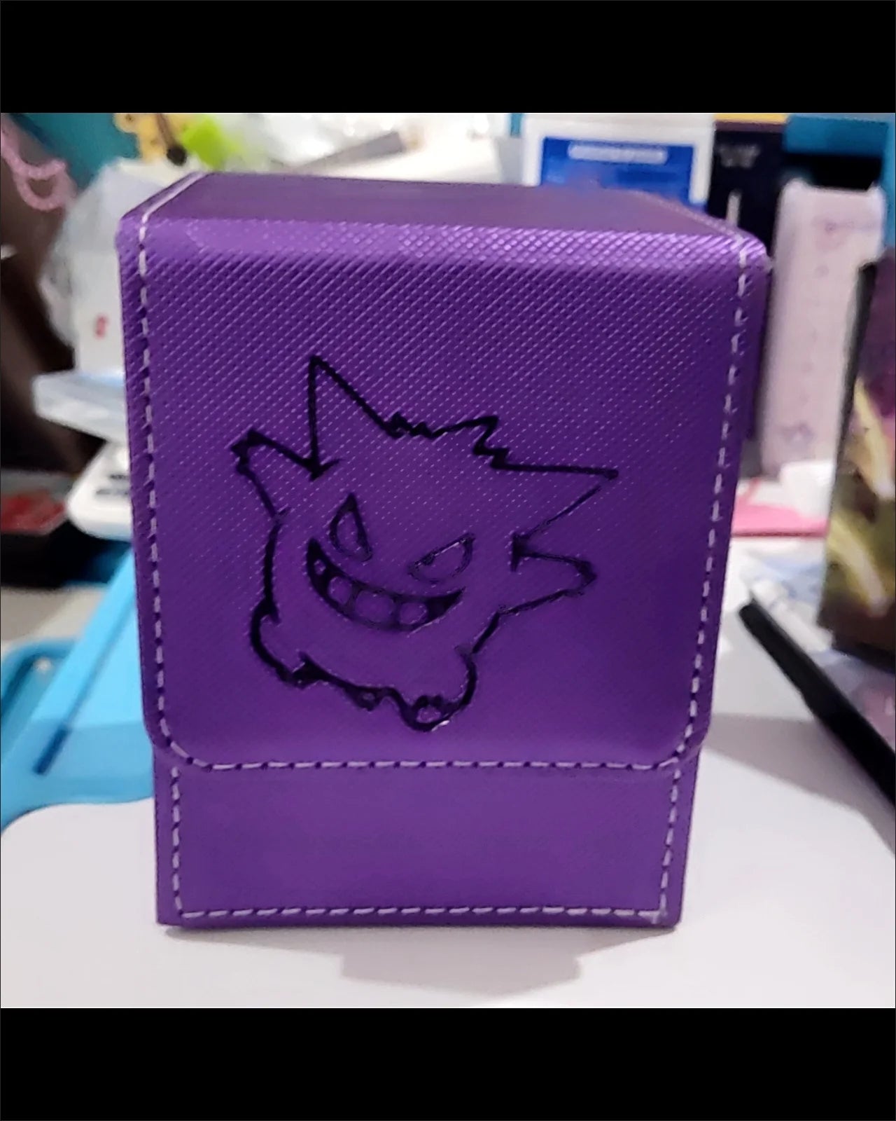 Cartoon Pokemon Card Deck Storage Box Kawaii Eevee Pu Ptcg Brand Box Gengar Large Capacity Card Deck Box Ws Card Case Toys