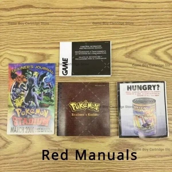 Pokemon Series Blue/Crystal/Gold/Green/Red/Silver/Yellow GBC Game in Box for Video Game Cartridge USA Version