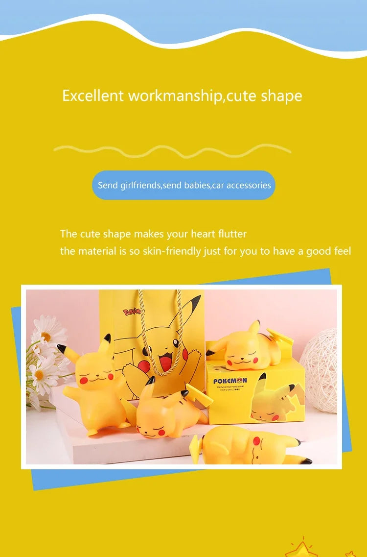 Pokemon Pikachu Squirtle Night Light Glowing Children Toy Pokemon Pikachu Cute Bedside Lamp Children Birthday Christmas Present