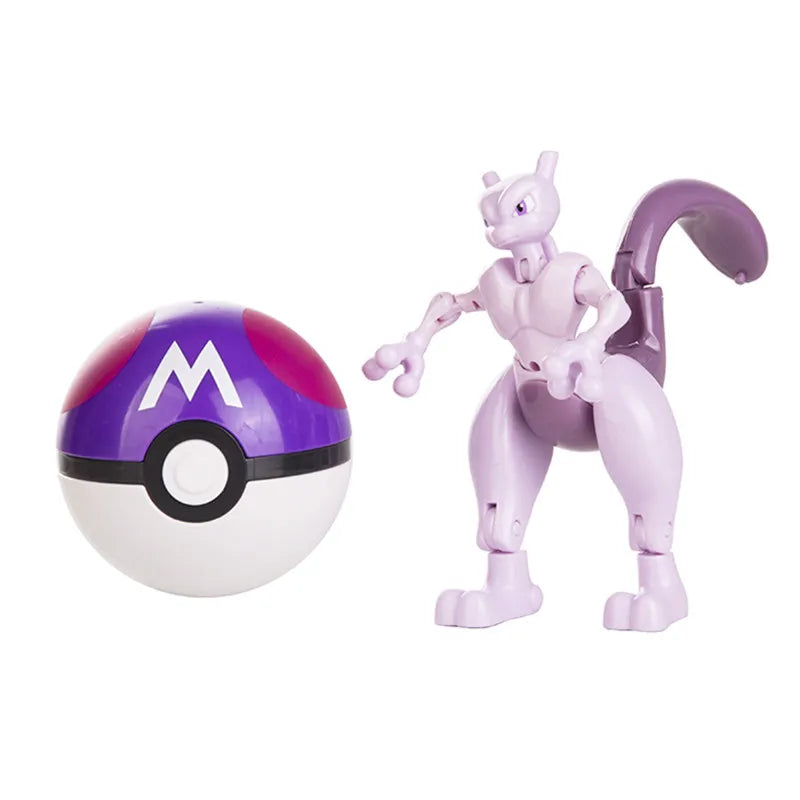 Pokemon Anime Figure Charizard Pikachu Mewtwo Pocket Monster Action Deformation Pokeball Toy Figures Model Kids Christmas Gift