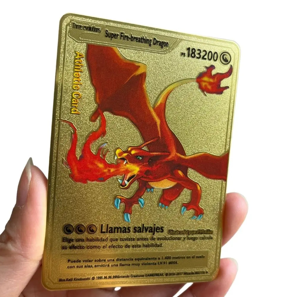 2025 new 10000 Arceus Vmax Gx gold pocket monster card Spanish iron metal Pokmo Letters children's gift game collection card