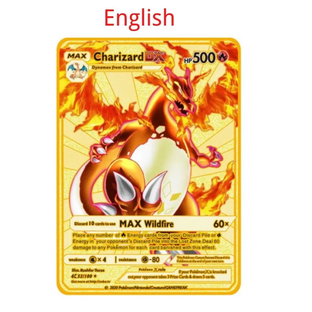 10000 point arceus vmax pokemon metal cards DIY card pikachu charizard golden limited edition kids gift game collection cards
