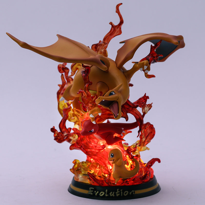 Pokemon Evolution Raichu Pikachu Pichu Light Up Statue Figure Collectible Model Toy