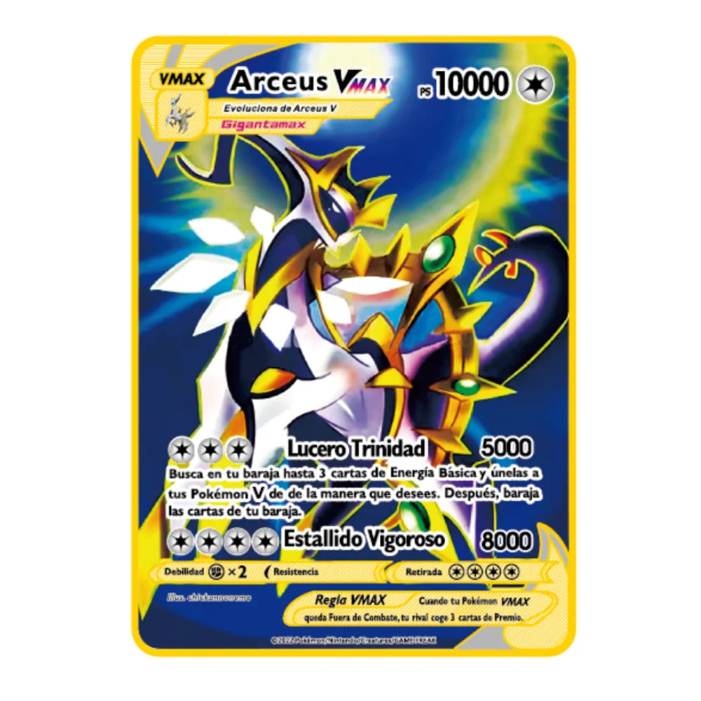 2022Spanish Pokémon Cards Metal Pokemon Letters Spanish Pokemon Iron Cards Mewtwo Pikachu Gx Charizard Vmax Cartas Pokémon Vmax