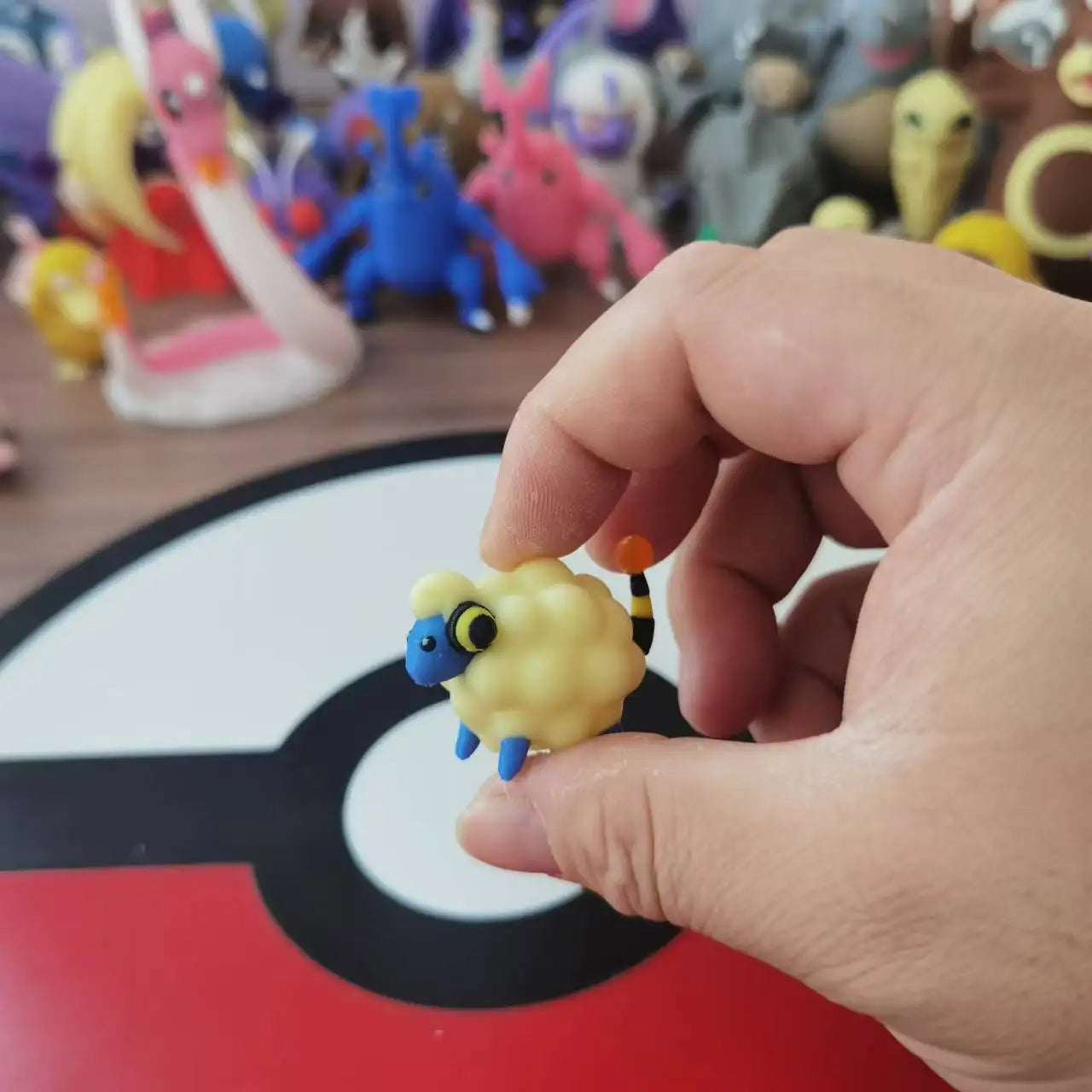 1:20 Anime Mareep Flaaffy Ampharos Figure Proportion World Diy 3D Printing Cute Cartoon Character Desktop Model Children Gift